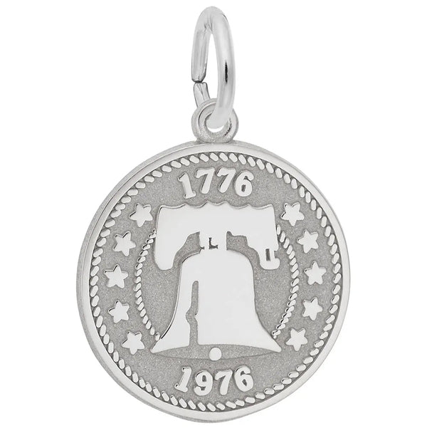 Rembrandt Charms - Liberty Bell Disc Charm - 3496 Rembrandt Charms Charm Birmingham Jewelry 