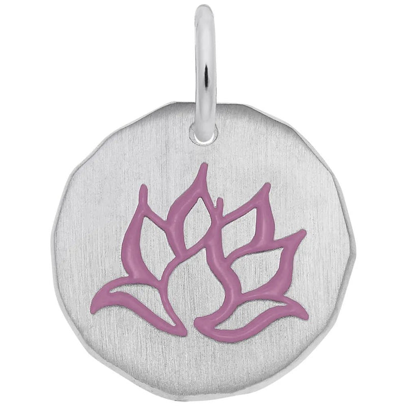 Rembrandt Charms - Lotus Flower Tag Charm - 1562 Rembrandt Charms Charm Birmingham Jewelry 