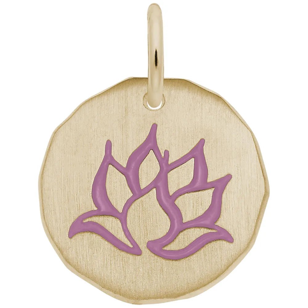 Rembrandt Charms - Lotus Flower Tag Charm - 1562 Rembrandt Charms Charm Birmingham Jewelry 