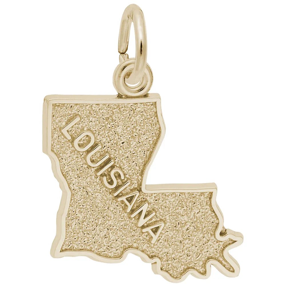 Rembrandt Charms - Louisiana Map Charm - 3418 Rembrandt Charms Charm Birmingham Jewelry 