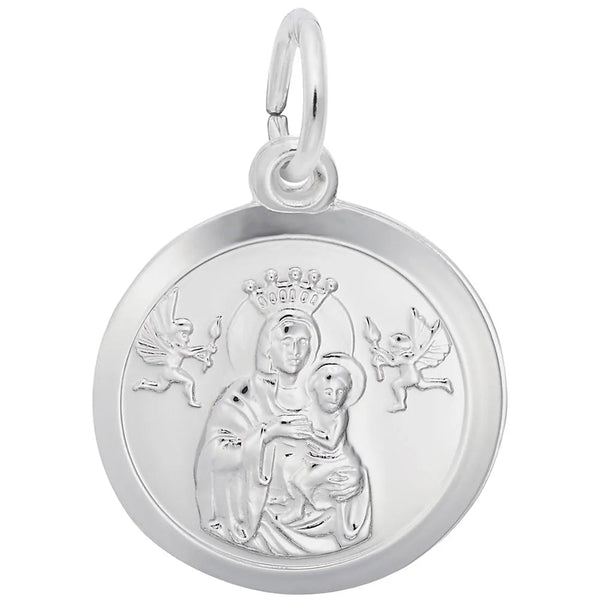 Rembrandt Charms - Madonna & Child Disc Charm - 4437 Rembrandt Charms Charm Birmingham Jewelry 