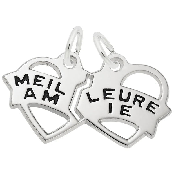 Rembrandt Charms - Meilleure Amie Break Apart Heart Charm - 6113 Rembrandt Charms Charm Birmingham Jewelry 