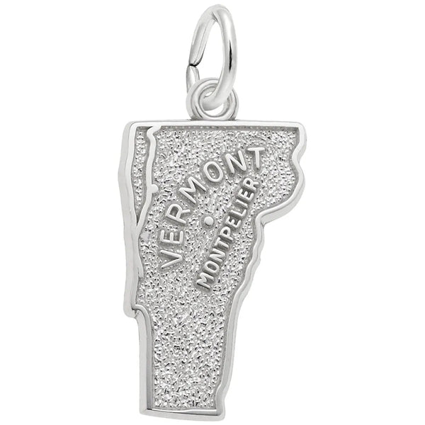 Rembrandt Charms - Montpelier Vermont Map Charm - 2875 Rembrandt Charms Charm Birmingham Jewelry 