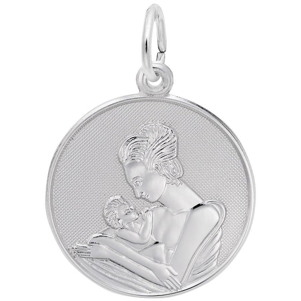 Rembrandt Charms - Mother Holding Baby Disc Charm - 4424 Rembrandt Charms Charm Birmingham Jewelry 