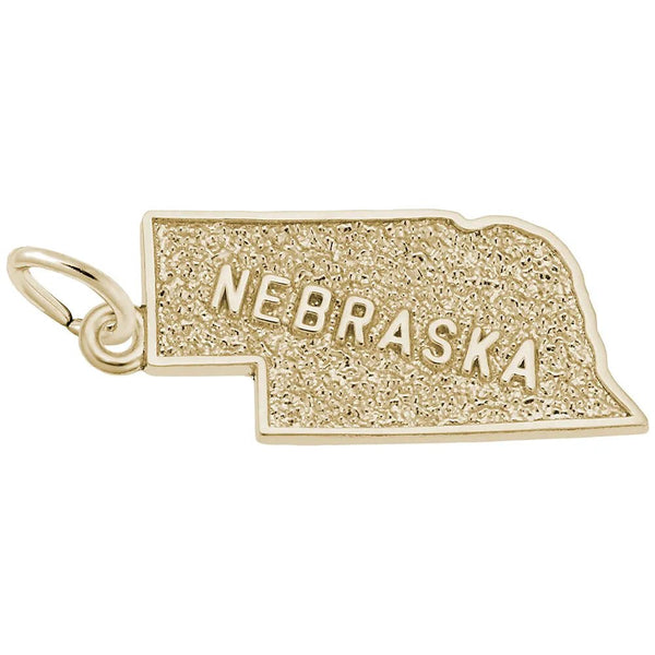 Rembrandt Charms - Nebraska Map Charm - 3298 Rembrandt Charms Charm Birmingham Jewelry 