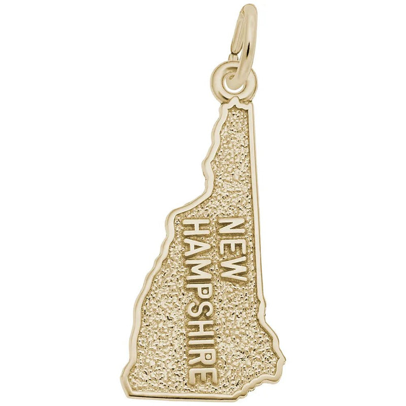 Rembrandt Charms - New Hampshire Map Charm - 3297 Rembrandt Charms Charm Birmingham Jewelry 