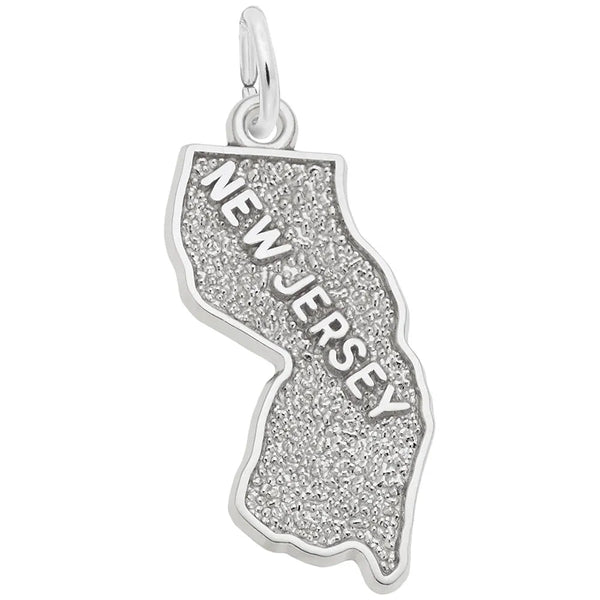 Rembrandt Charms - New Jersey Map Charm - 3071 Rembrandt Charms Charm Birmingham Jewelry 