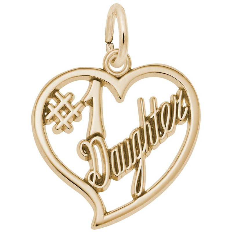 Rembrandt Charms - Number One Daughter Charm - 6145 Rembrandt Charms Charm Birmingham Jewelry 