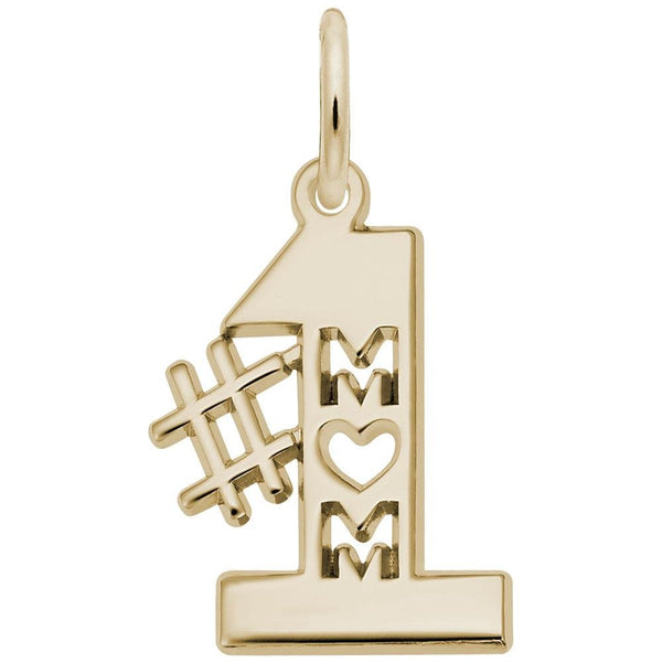 Rembrandt Charms - Number one Mom Charm - 6179 Rembrandt Charms Charm Birmingham Jewelry 