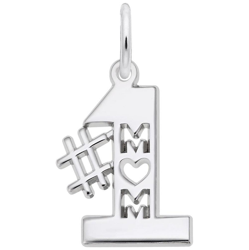 Rembrandt Charms - Number one Mom Charm - 6179 Rembrandt Charms Charm Birmingham Jewelry 