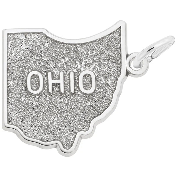 Rembrandt Charms - Ohio Map Charm - 3136 Rembrandt Charms Charm Birmingham Jewelry 