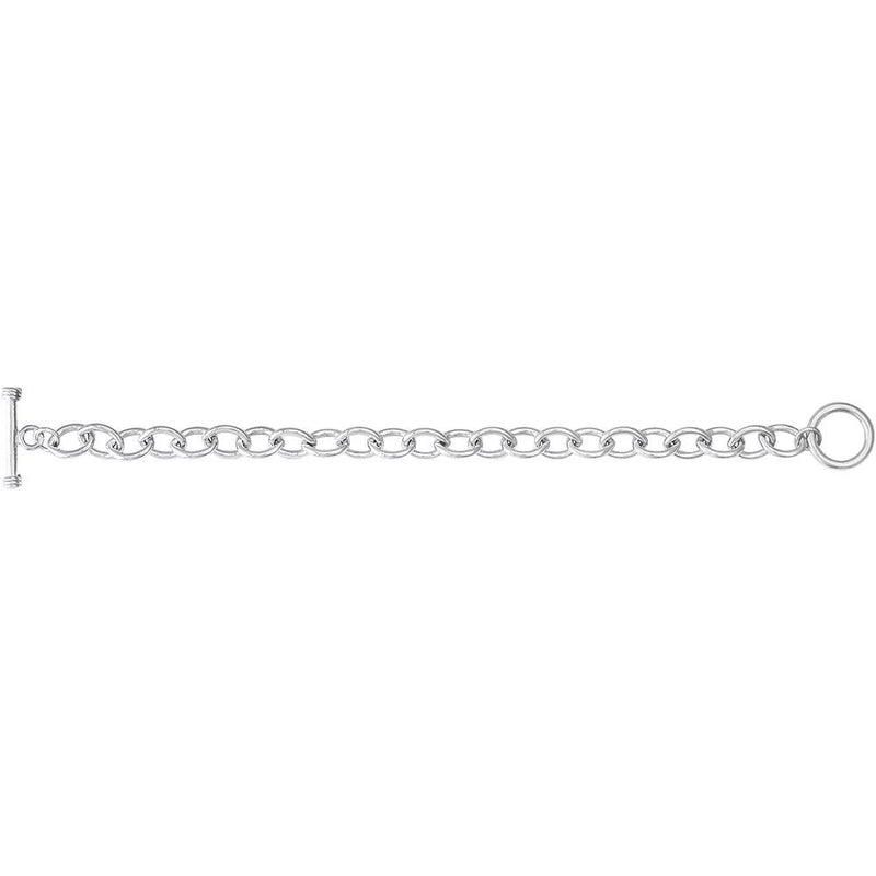 Rembrandt Charms - Open Cable link Classic Charm Bracelet With Toggle - 20-0502 Rembrandt Charms Bracelet Birmingham Jewelry 