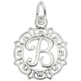 Rembrandt Charms - Rembrandt Charms - Ornate Script Initial B Charm - 0817-002 - Birmingham Jewelry