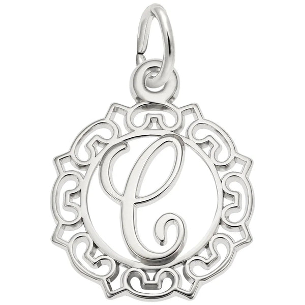 Rembrandt Charms - Rembrandt Charms - Ornate Script Initial C Charm - 0817-003 - Birmingham Jewelry