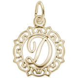 Rembrandt Charms - Rembrandt Charms - Ornate Script Initial D Charm - 0817-004 - Birmingham Jewelry