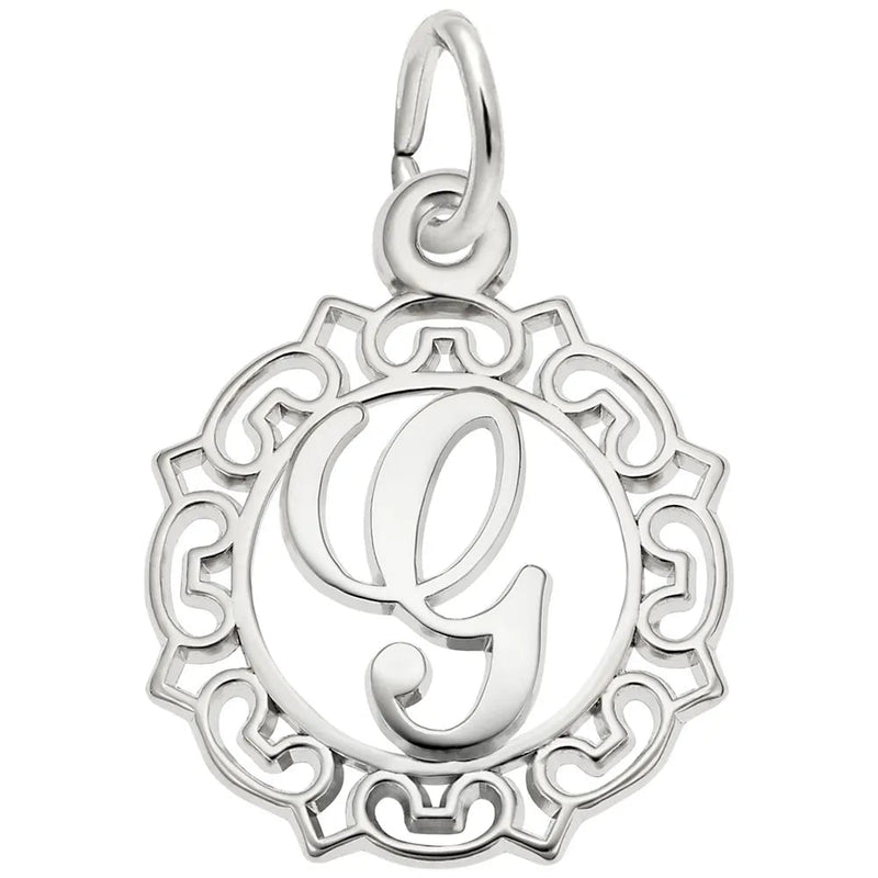 Rembrandt Charms - Rembrandt Charms - Ornate Script Initial G Charm - 0817-007 - Birmingham Jewelry
