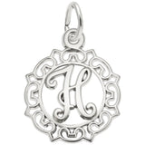 Rembrandt Charms - Rembrandt Charms - Ornate Script Initial H Charm - 0817-008 - Birmingham Jewelry