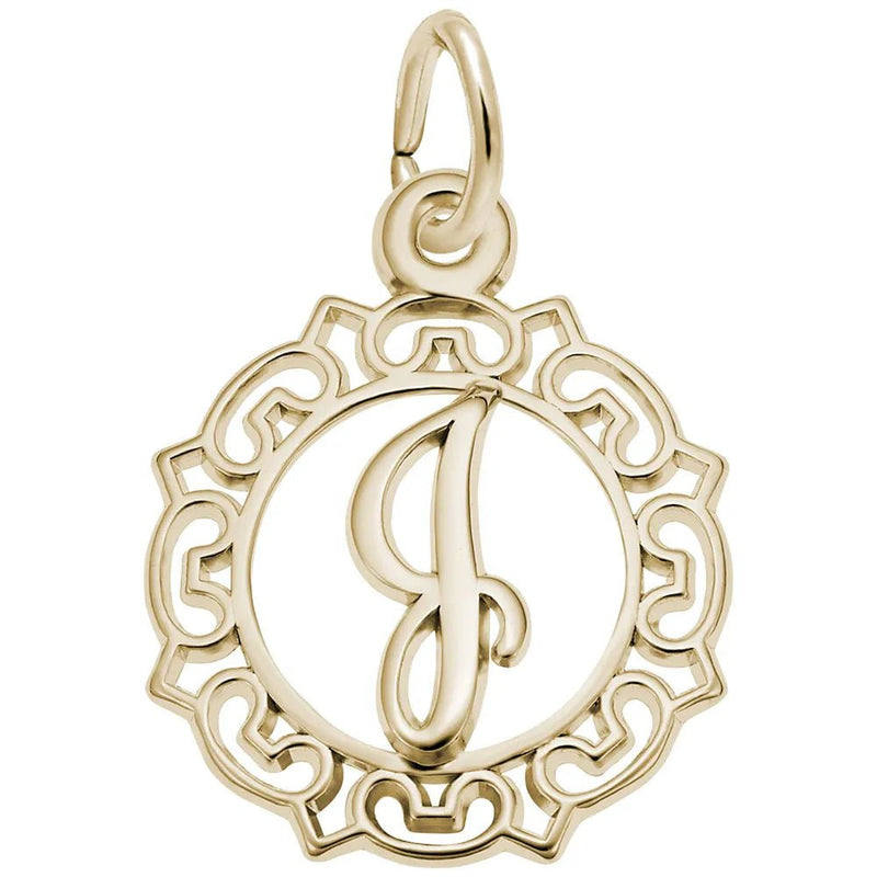 Rembrandt Charms - Rembrandt Charms - Ornate Script Initial J Charm - 0817-010 - Birmingham Jewelry