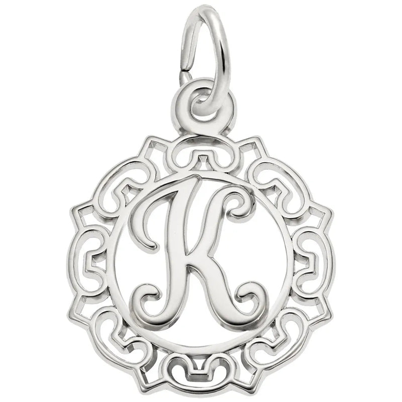 Rembrandt Charms - Rembrandt Charms - Ornate Script Initial K Charm - 0817-011 - Birmingham Jewelry