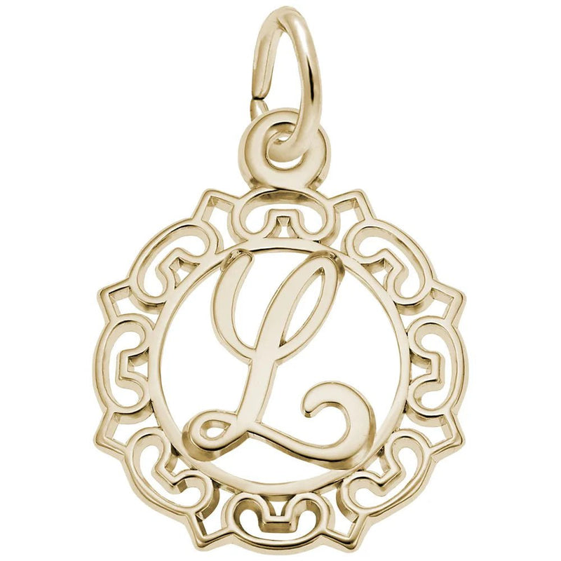 Rembrandt Charms - Rembrandt Charms - Ornate Script Initial L Charm - 0817-012 - Birmingham Jewelry