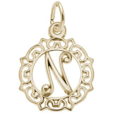 Rembrandt Charms - Rembrandt Charms - Ornate Script Initial N Charm - 0817-014 - Birmingham Jewelry