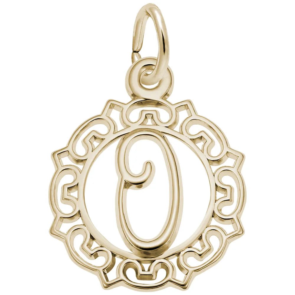 Rembrandt Charms - Ornate Script Initial O Charm - 0817-015 Rembrandt Charms Charm Birmingham Jewelry 