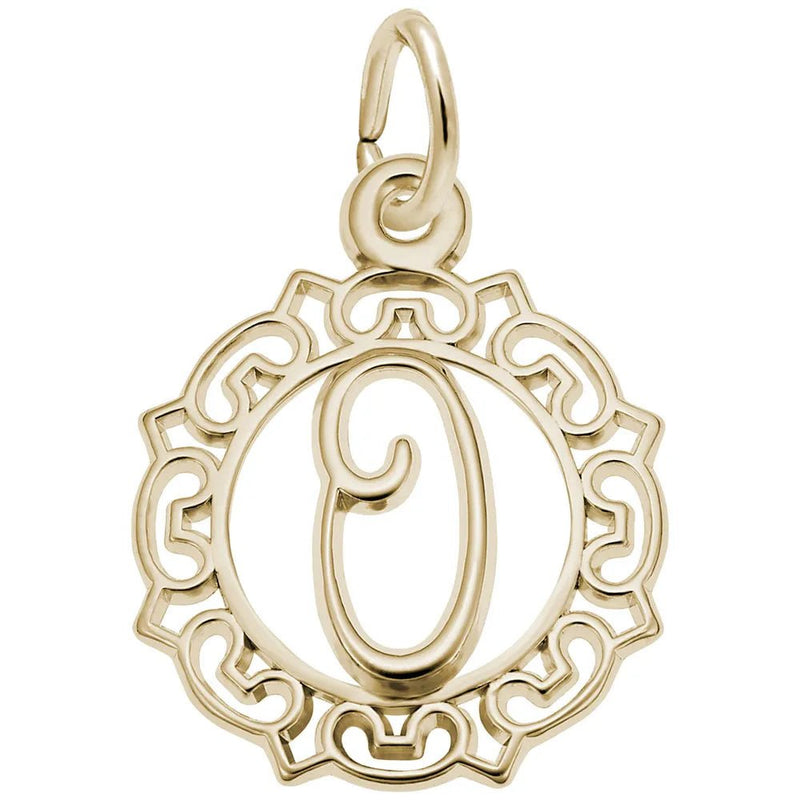 Rembrandt Charms - Rembrandt Charms - Ornate Script Initial O Charm - 0817-015 - Birmingham Jewelry