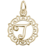 Rembrandt Charms - Rembrandt Charms - Ornate Script Initial T Charm - 0817-020 - Birmingham Jewelry