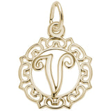 Rembrandt Charms - Rembrandt Charms - Ornate Script Initial V Charm - 0817-022 - Birmingham Jewelry