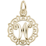 Rembrandt Charms - Rembrandt Charms - Ornate Script Initial W Charm - 0817-023 - Birmingham Jewelry