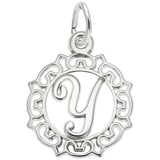 Rembrandt Charms - Rembrandt Charms - Ornate Script Initial Y Charm - 0817-025 - Birmingham Jewelry