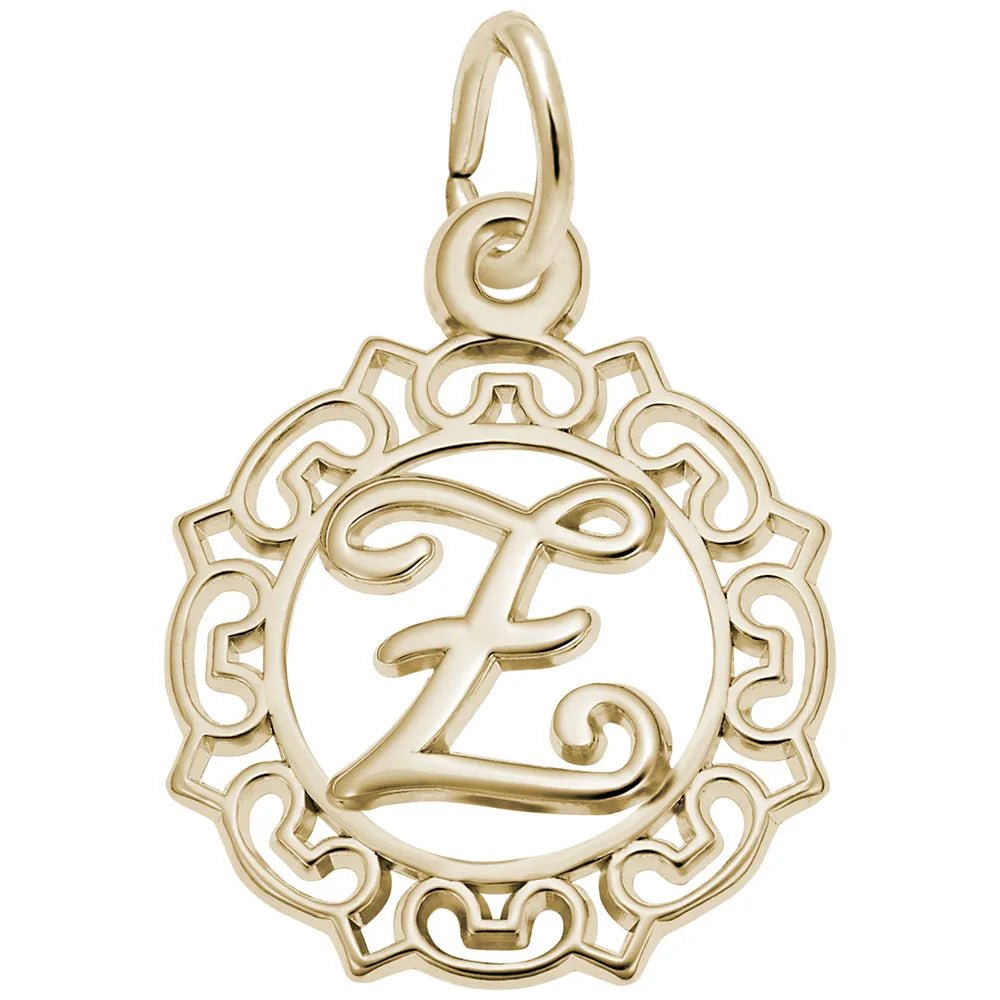 Rembrandt Charms - Ornate Script Initial Z Charm - 0817-026 Rembrandt Charms Charm Birmingham Jewelry 