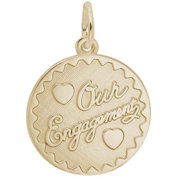 Rembrandt Charms - Our Engagement Disc Charm - 3782 Rembrandt Charms Charm Birmingham Jewelry 