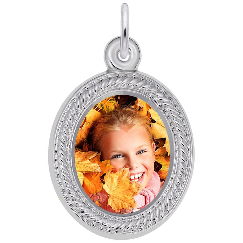 Rembrandt Charms - Oval Rope Photoart Charm - 8629 Rembrandt Charms Charm Birmingham Jewelry 