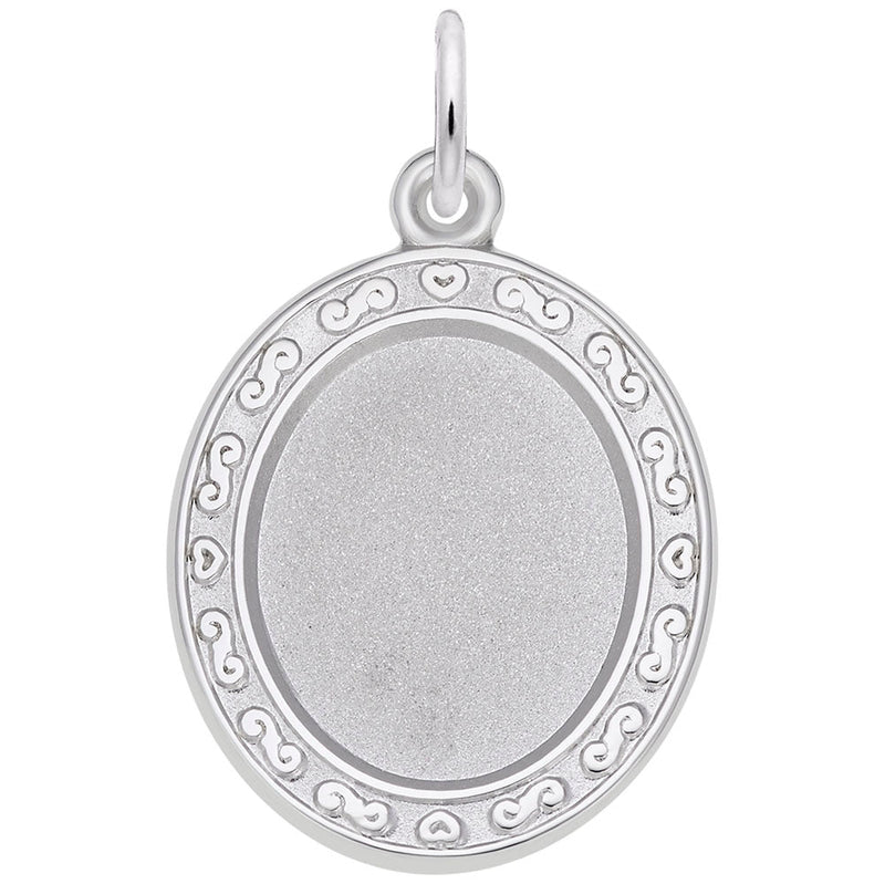 Rembrandt Charms - Oval Scroll Photoart Charm - 8612 Rembrandt Charms Charm Birmingham Jewelry 