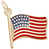 Rembrandt Charms - Painted American Flag Charm - 3863 Rembrandt Charms Charm Birmingham Jewelry 