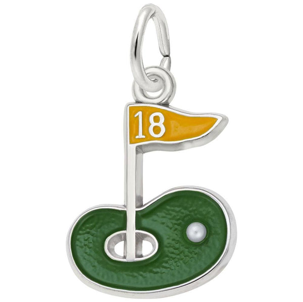Rembrandt Charms - Painted Golf Green Charm - 3530 Rembrandt Charms Charm Birmingham Jewelry 
