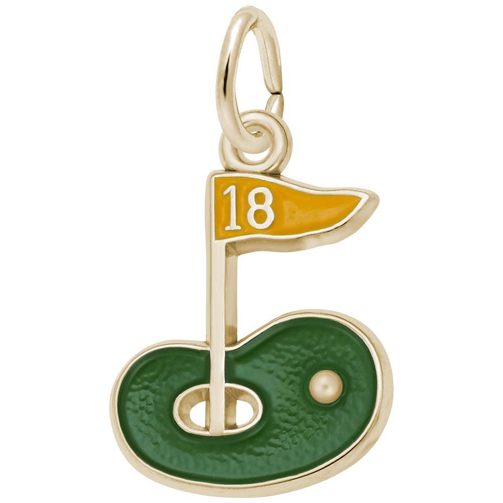 Rembrandt Charms - Painted Golf Green Charm - 3530 Rembrandt Charms Charm Birmingham Jewelry 
