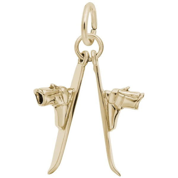 Rembrandt Charms - Pair of Skis Charm - 0551 Rembrandt Charms Charm Birmingham Jewelry 