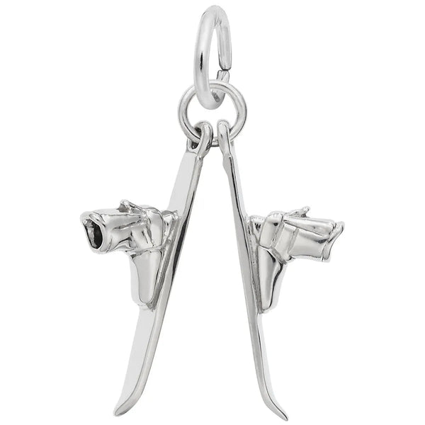 Rembrandt Charms - Pair of Skis Charm - 0551 Rembrandt Charms Charm Birmingham Jewelry 