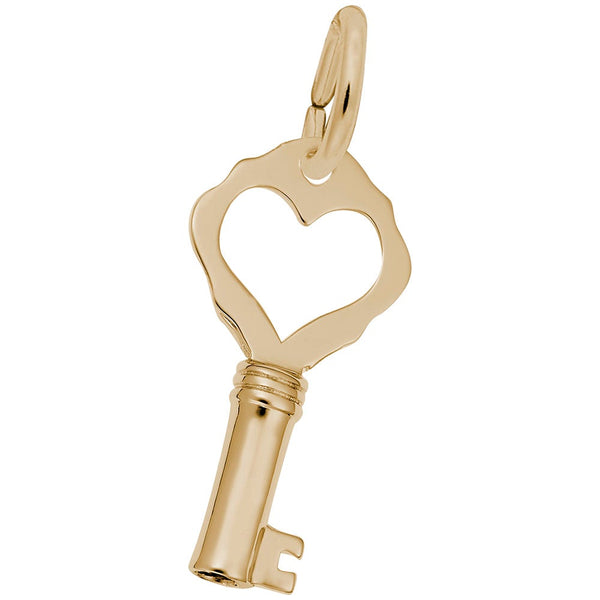 Rembrandt Charms - Petite Antique Heart Key Charm - 8358 Rembrandt Charms Charm Birmingham Jewelry 