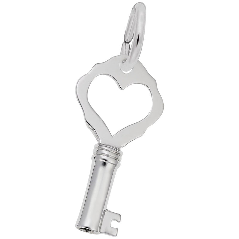 Rembrandt Charms - Petite Antique Heart Key Charm - 8358 Rembrandt Charms Charm Birmingham Jewelry 