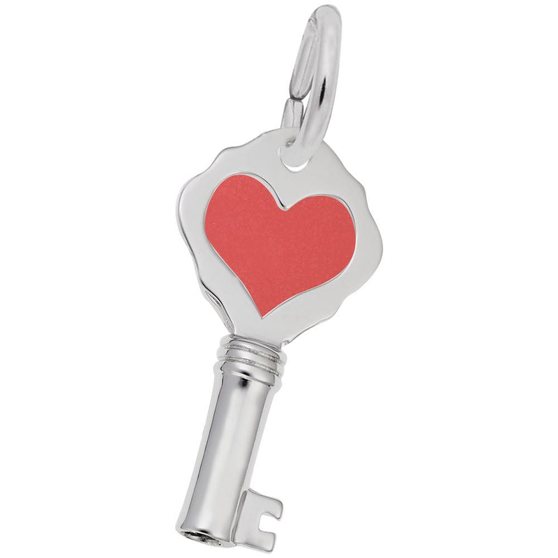 Rembrandt Charms - Petite Antique Heart Key Charm - 8359 Rembrandt Charms Charm Birmingham Jewelry 