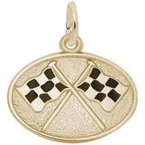 Rembrandt Charms - Racing Flags Oval Disc Charm - 8328 Rembrandt Charms Charm Birmingham Jewelry 