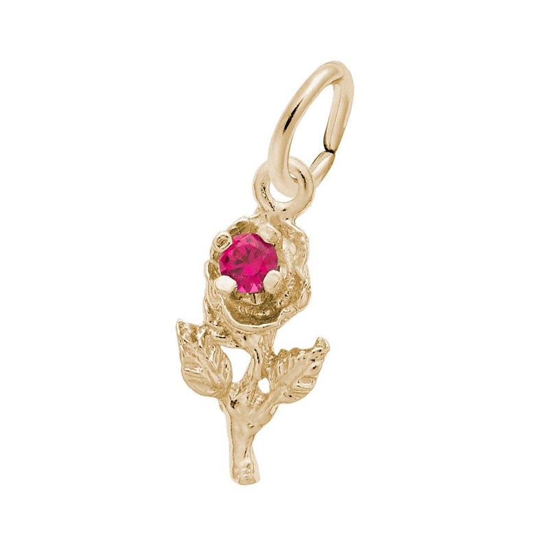 Rembrandt Charms - Rose with Stone Accent Charm - 5797 Rembrandt Charms Charm Birmingham Jewelry 