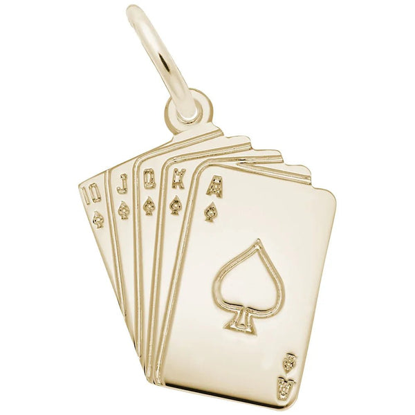 Rembrandt Charms - Royal Flush Cards Charm - 246 Rembrandt Charms Charm Birmingham Jewelry 