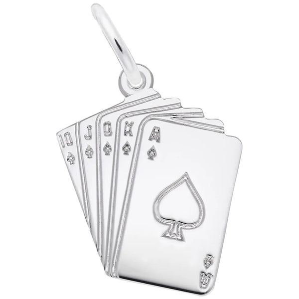 Rembrandt Charms - Royal Flush Cards Charm - 246 Rembrandt Charms Charm Birmingham Jewelry 