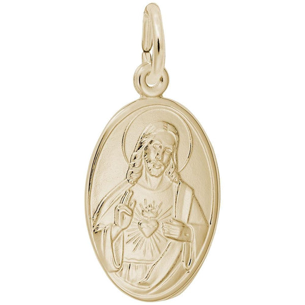 Rembrandt Charms - Sacred Heart Oval Disc Charm - 3369 Rembrandt Charms Charm Birmingham Jewelry 