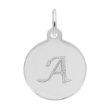 Rembrandt Charms - Script Initial Disc Charm-Letter A - 1896-001 Rembrandt Charms Charm Birmingham Jewelry 