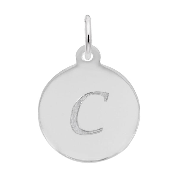 Rembrandt Charms - Script Initial Disc Charm-Letter C - 1896-003 Rembrandt Charms Charm Birmingham Jewelry 